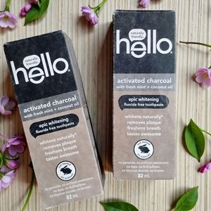 HELLO - 2 Boxes Of Unopened Activated Charcoal Whitening Toothpaste